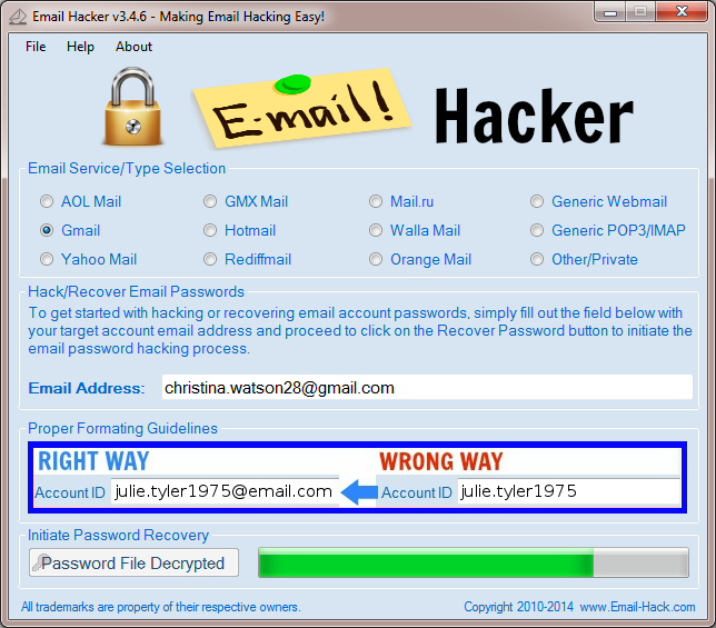 yahoo mail password hack free